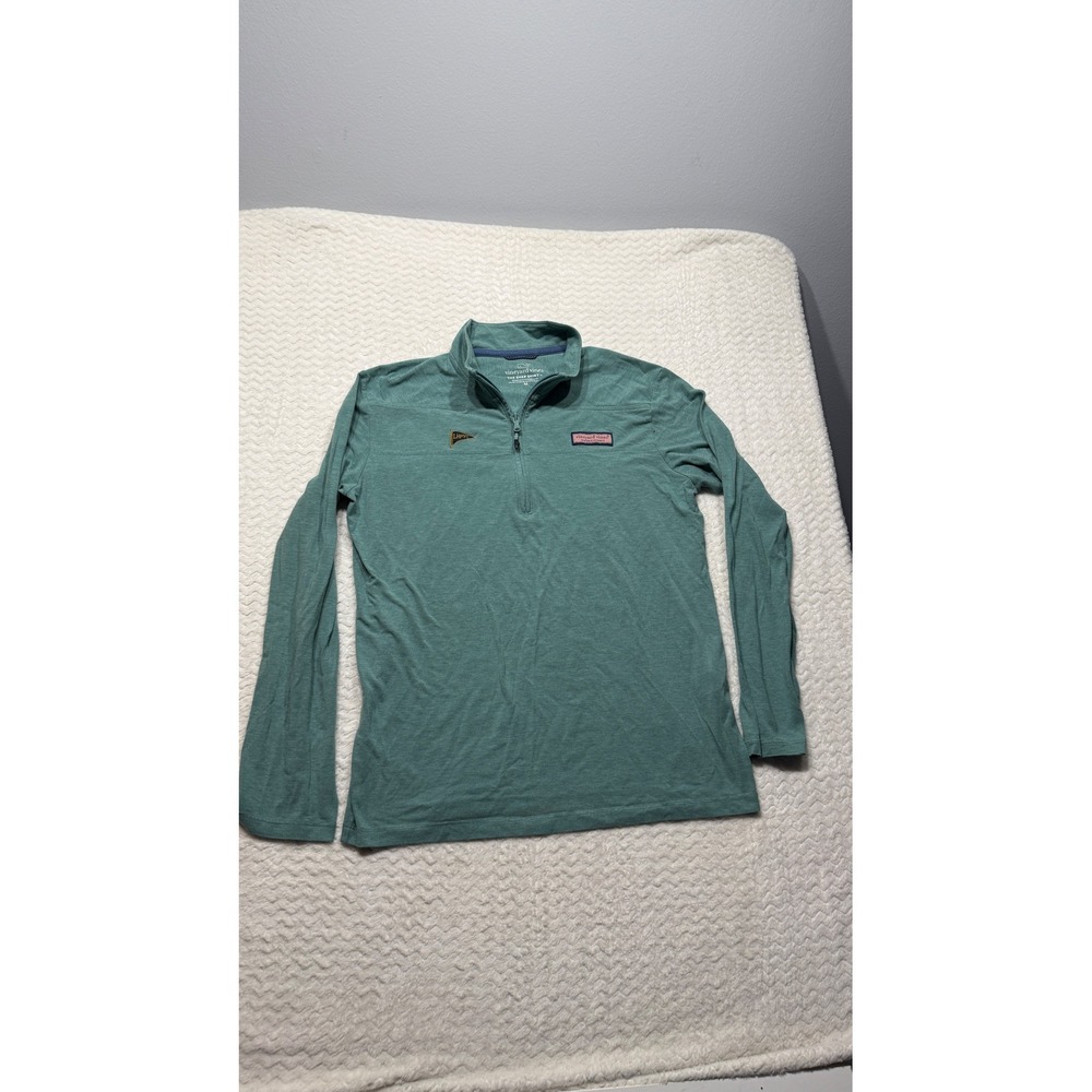 Vineyard Vines Mens Shep Shirt Quarter Zip Pullover Green Heathered Size M 4720